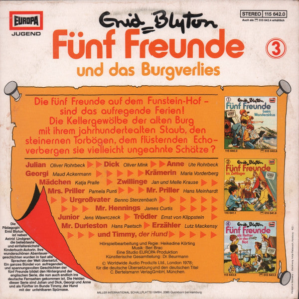 Enid Blyton – Folge 3: Fünf Freunde und das Burgverlies / LP