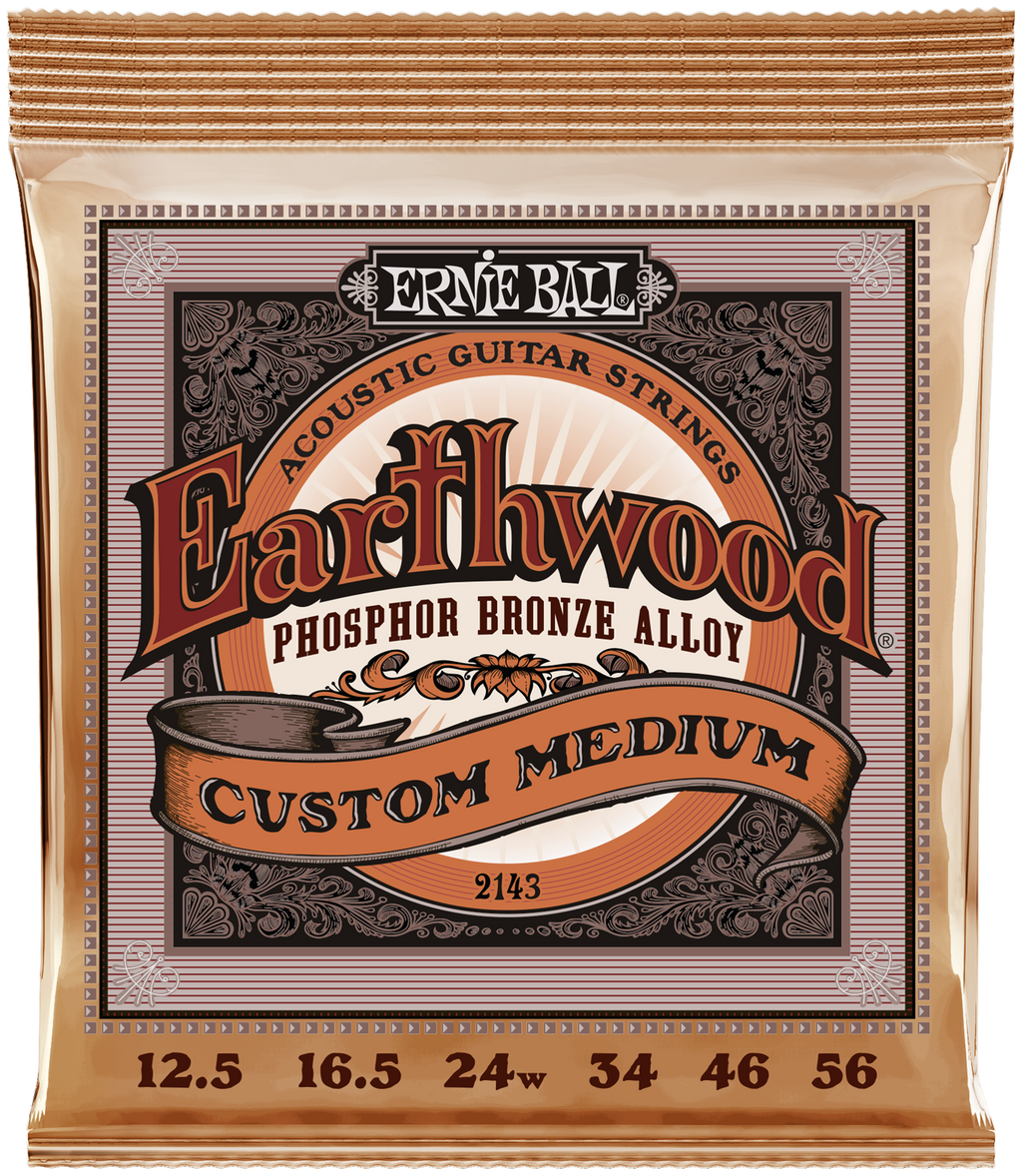 Ernie Ball 2143 - Akustik, Earthwood Phosphor Bronze, Custom Medium 12,5-56