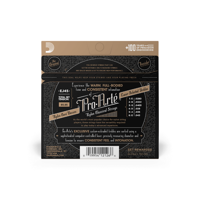 D'Addario EJ45 - Pro Arte - Nylon Core / Akustic Gitarrensaiten - Nylon