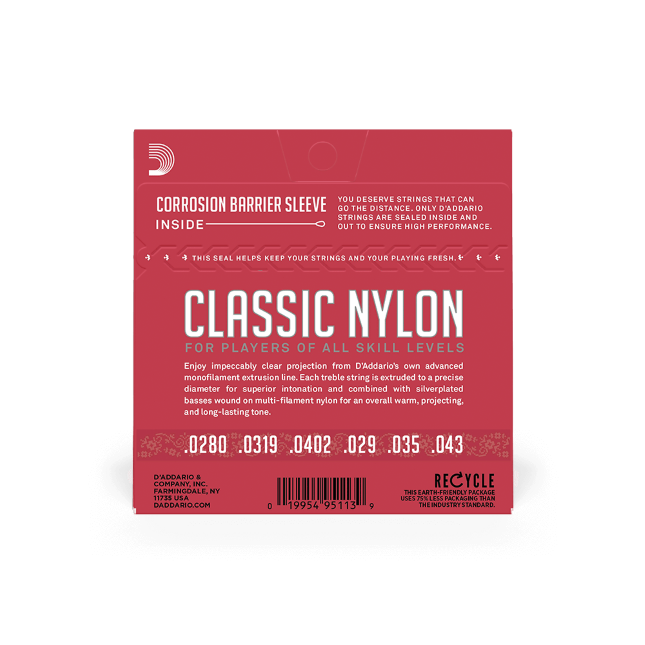 D'Addario EJ27N - 028-043 / Classic Guitar - Nylon