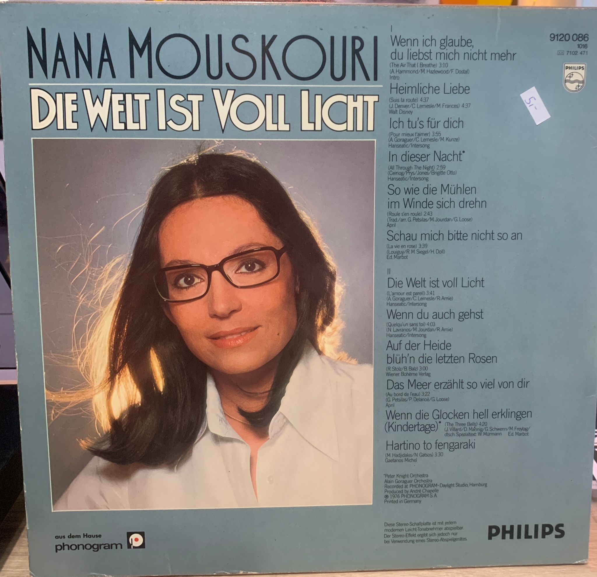 Nana Mouskouri - Die Welt ist voll Licht / LP