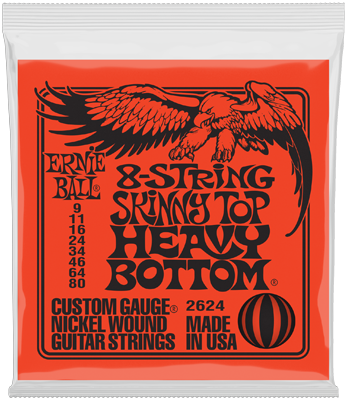 Ernie Ball 2624 - Slinky Nickel 8-String, Skinny 09-80 / Gitarrensaiten