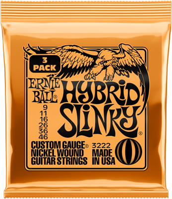 Ernie Ball 3222 - Hybrid Slinky 09-46 / 3er PACK Gitarrensaiten