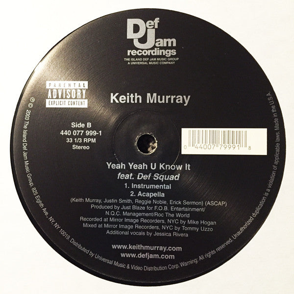 Keith Murray – Yeah Yeah U Know It / LP