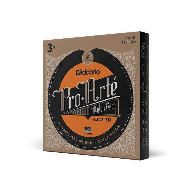 D'Addario EJ45 - Pro Arte - Nylon 3er PACK / Acoustic Gitarrensaiten - Nylon