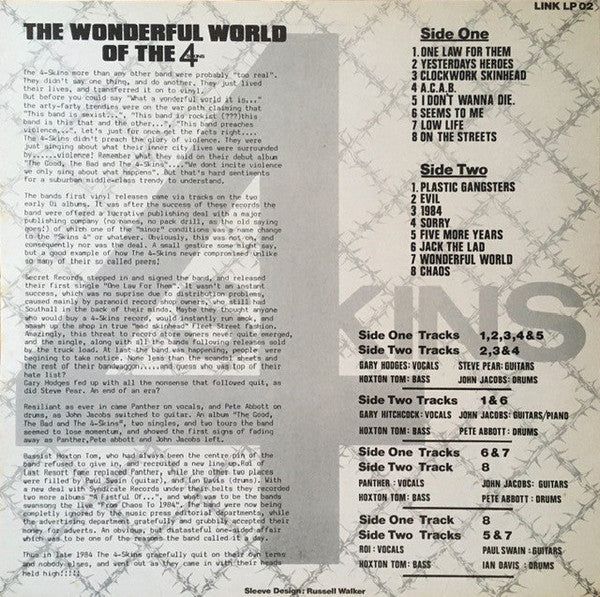 The 4 Skins – The Wonderful World Of The 4 Skins (The Best Of The 4 Skins) / LP